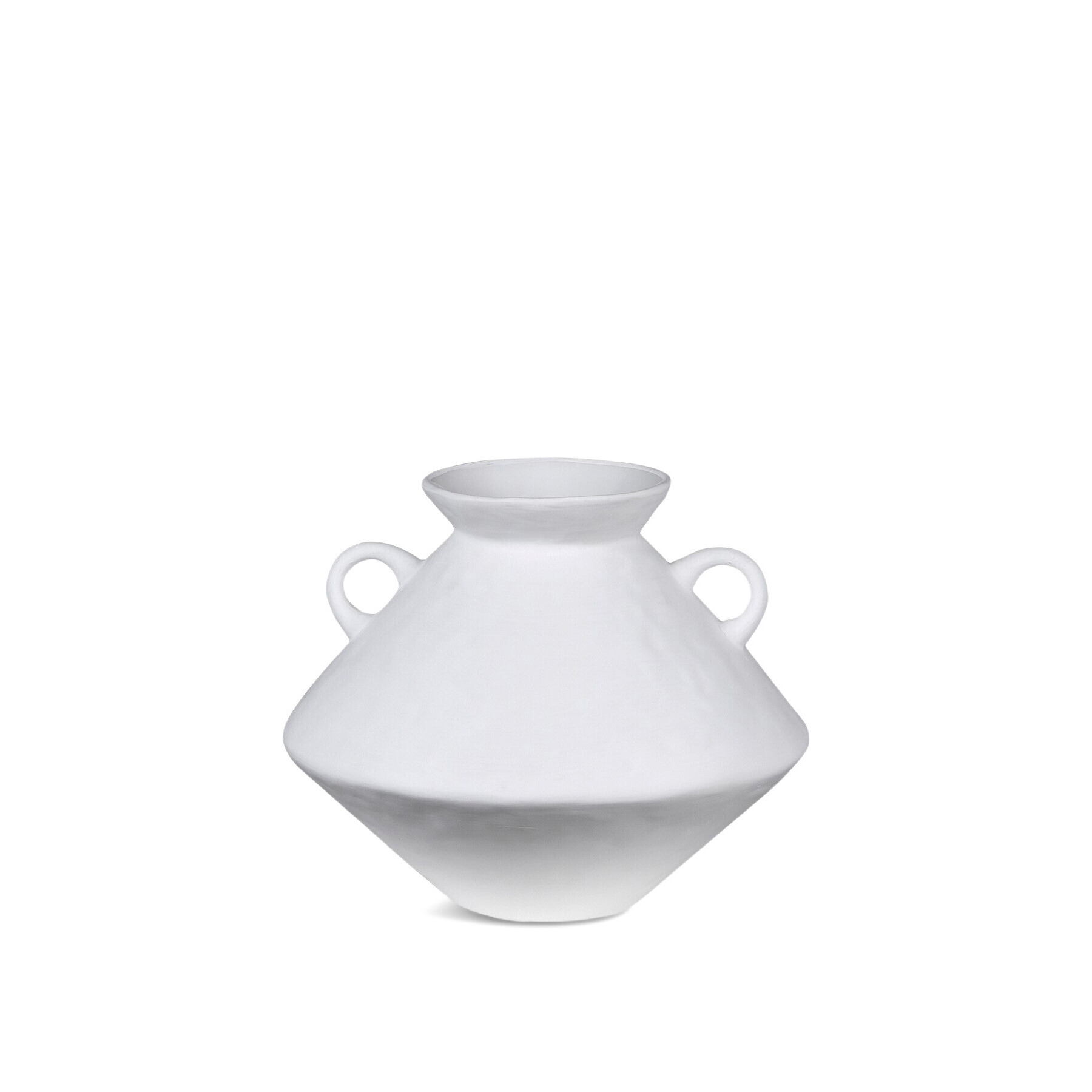 H&D Décor Small Bulbous Jar Vase White