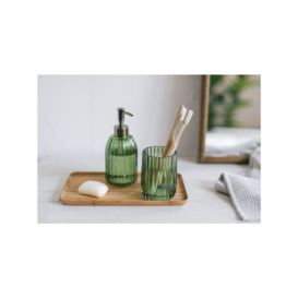 Andrea House Green Glass Soap Dispenser - thumbnail 2