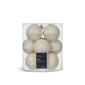Christmas Bauble Glass White Multipack