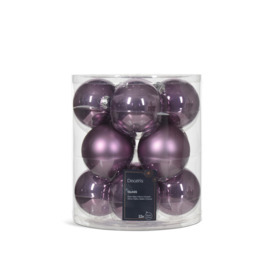 Christmas Bauble Glass Crystal Lilac Multipack