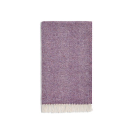 Bronte Herringbone Lambswool Blanket Purple - thumbnail 1