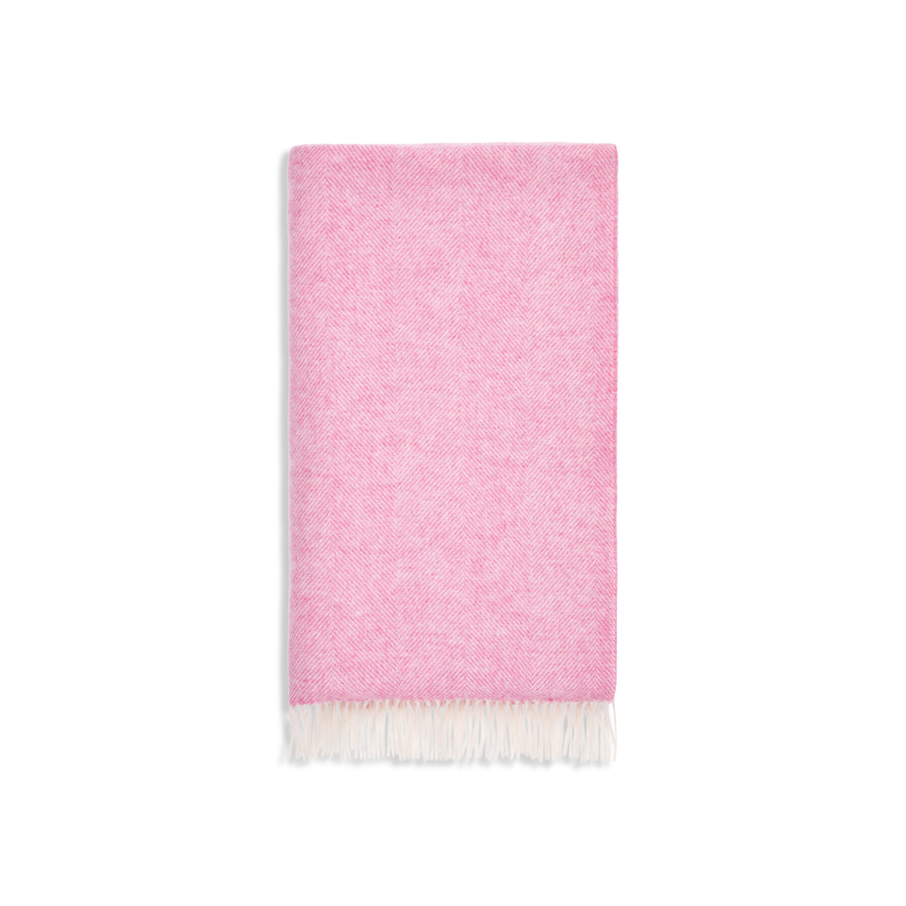 Bronte Herringbone Lambswool Blanket Pink - image 1