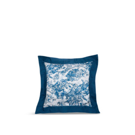 Sanderson Fringed Tulip Toile  Pillow Case Pairs - Size Square Blue