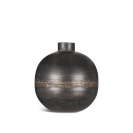 Nkuku Endo Recycled Iron Vase - Size 24cm Black