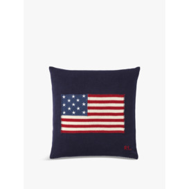 Ralph Lauren Home RL Flag Navy Cushion Cover 50x50 S19 - Size 50x50cm Blue