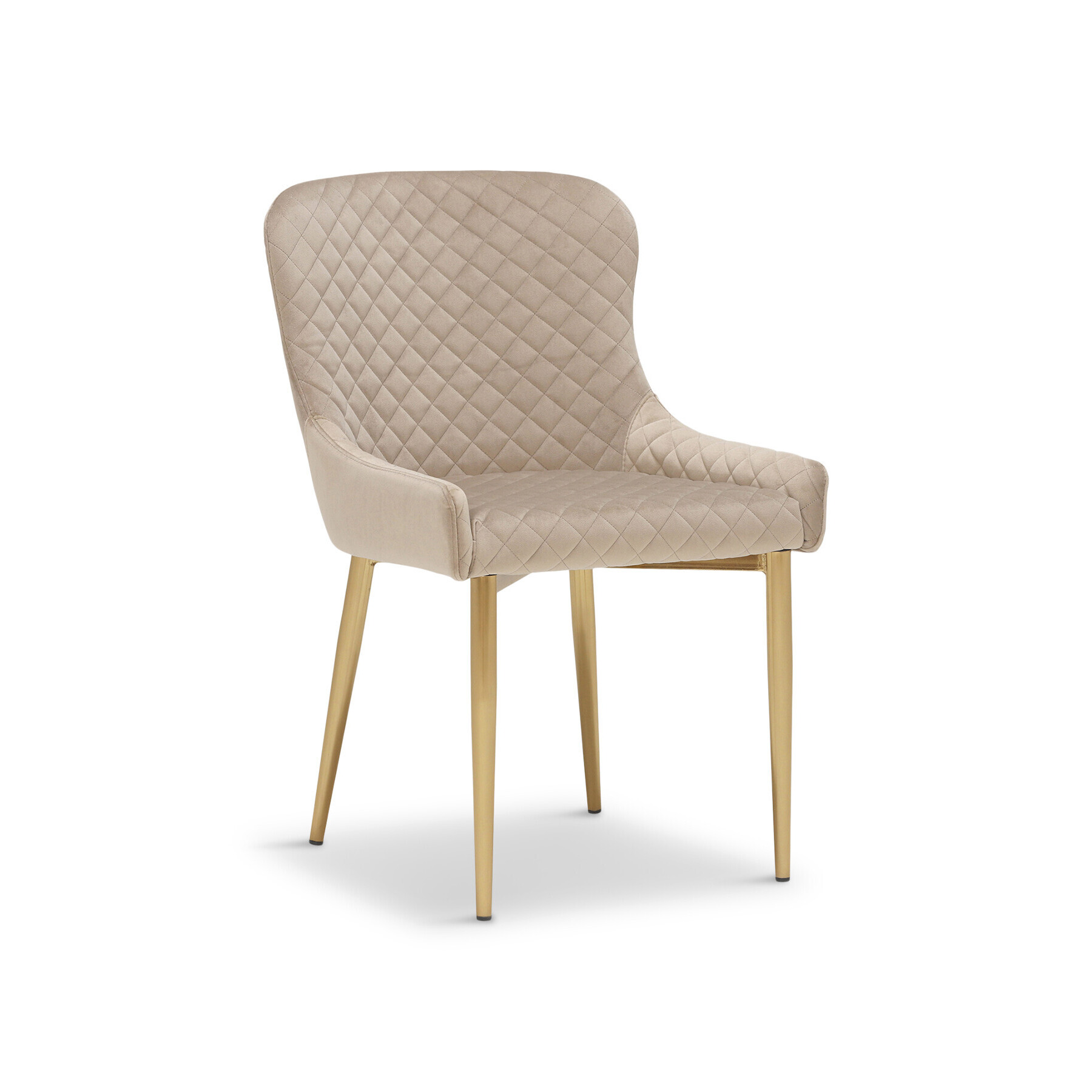 Barker and Stonehouse Rivington Neutral Velvet Quilted Dining Chair