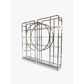 Libra Interiors Set of 2 Decadence Gatsby Stainless Steel  Shelving Unit - Size 240x240x40 Silver
