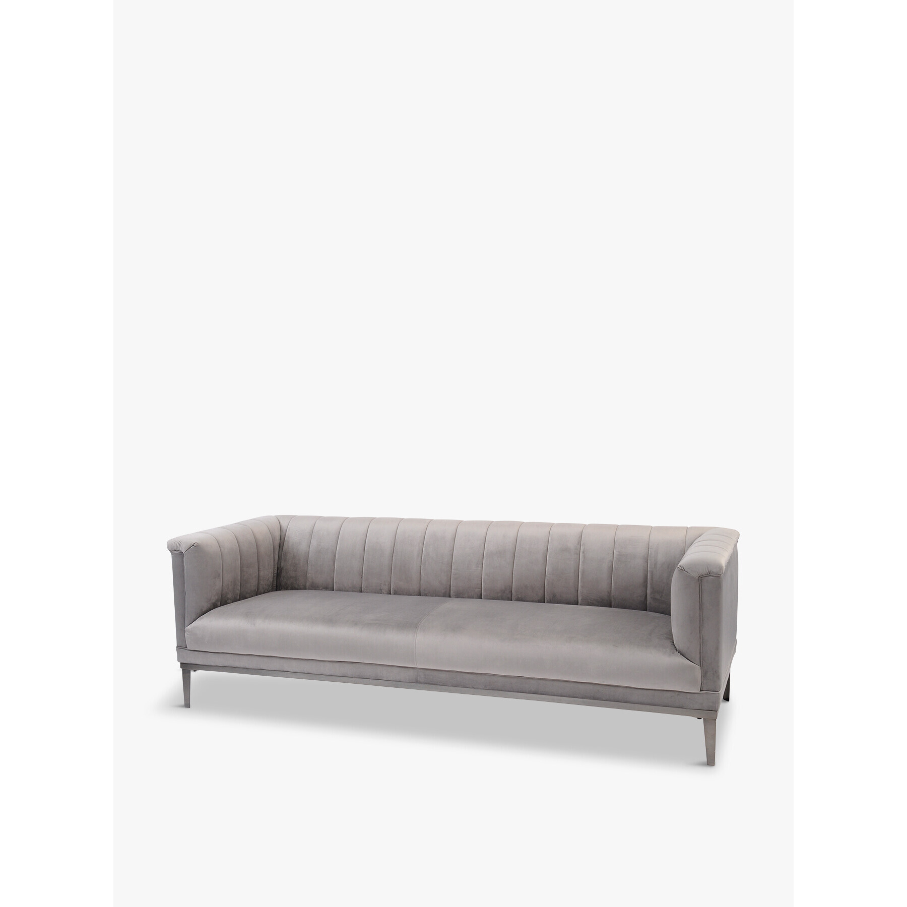 Libra Interiors Belgravia Grey Three Seater Ribbed Sofa - Size 73x223x83 - image 1