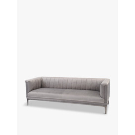 Libra Interiors Belgravia Grey Three Seater Ribbed Sofa - Size 73x223x83 - thumbnail 1