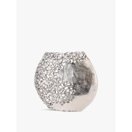 Libra Interiors Apo Coral Ellipse Aluminium Vase Silver