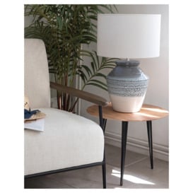 Libra Interiors Skyline Grey and Blue Ceramic Table Lamp with Shade - thumbnail 2