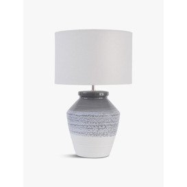 Libra Interiors Skyline Grey and Blue Ceramic Table Lamp with Shade - thumbnail 1