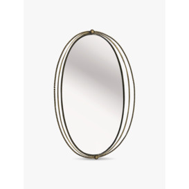 Libra Interiors Carrick Oval Gold Iron Mirror With Fine Rope Detail - Size 7x49x77 Gold/Silver - thumbnail 1