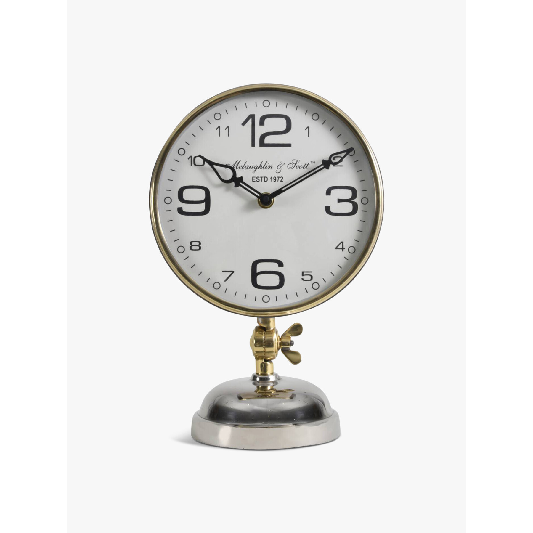Libra Interiors Risby Gold, Brass and Nickel Mantle clock - Size 36cm x 24cm x 15.5cm Multi - image 1