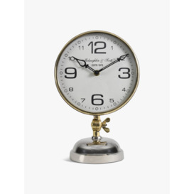 Libra Interiors Risby Gold, Brass and Nickel Mantle clock - Size 36cm x 24cm x 15.5cm Multi - thumbnail 1