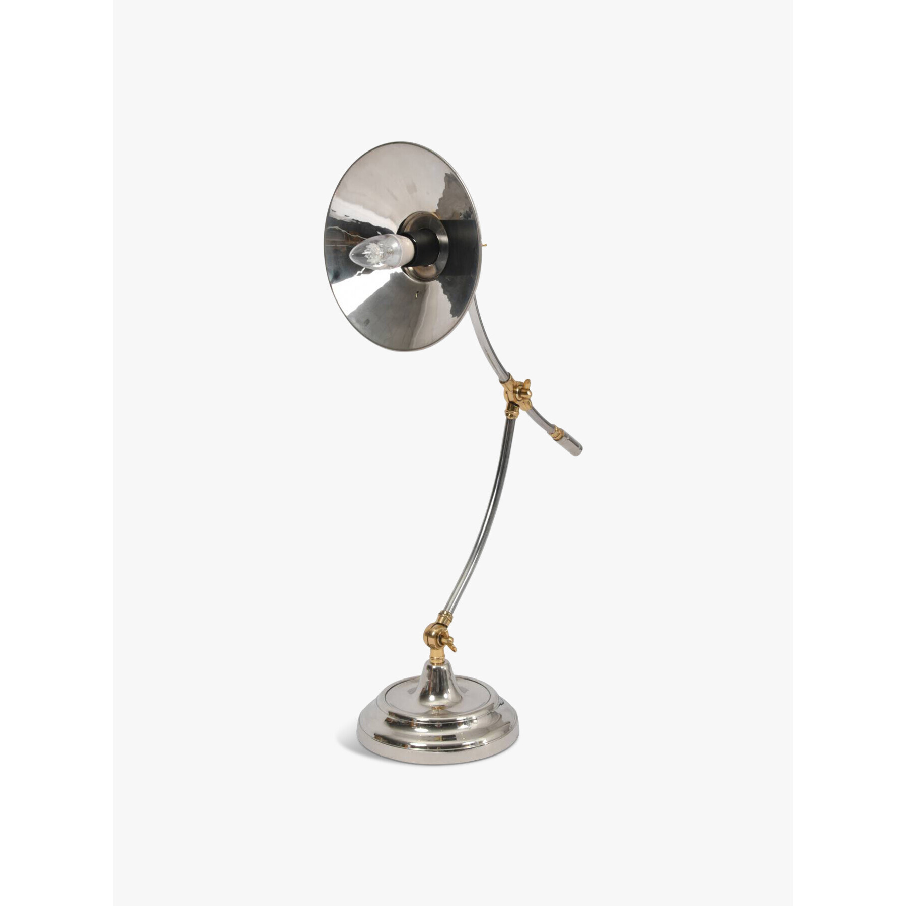 Libra Interiors Haku Brass and Steel Adjustable Table Lamp - Size 52x52x23 Brass/Silver - image 1