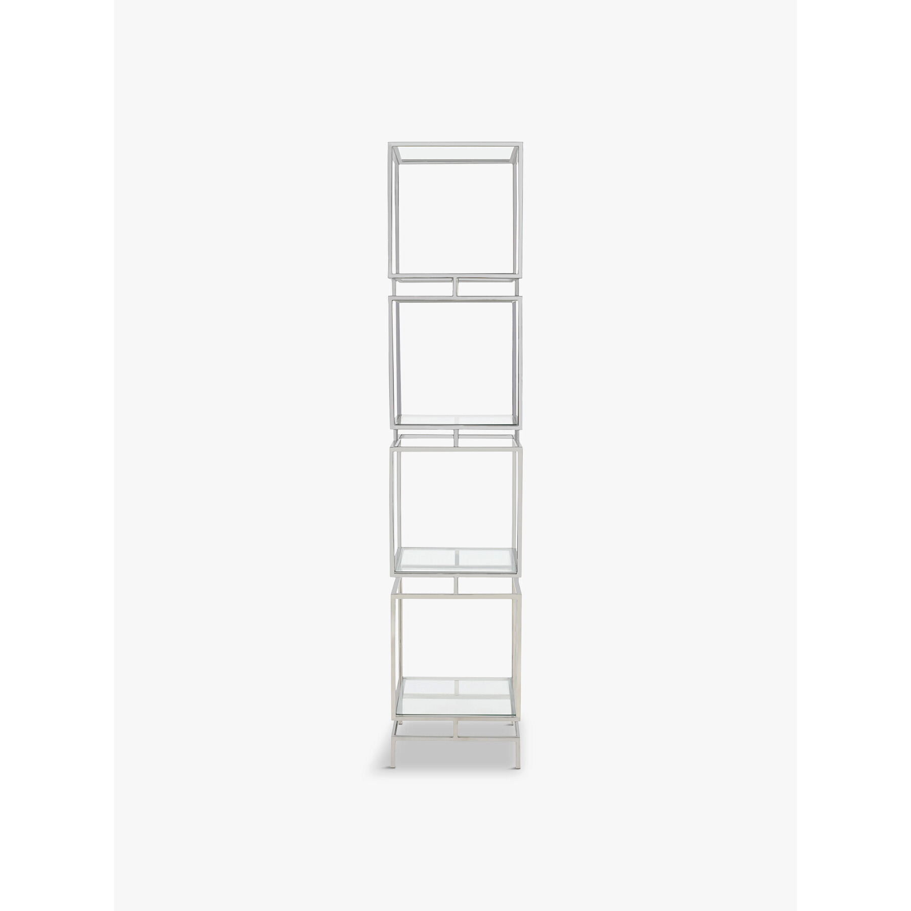 Libra Interiors Abington Stainless Steel Frame and Clear Glass Display Unit - Size 190x40x40 Silver - image 1