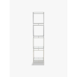 Libra Interiors Abington Stainless Steel Frame and Clear Glass Display Unit - Size 190x40x40 Silver