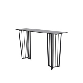 Libra Interiors Abington Black Frame and Tinted Glass Console Table - Size 90x160x40 - thumbnail 2