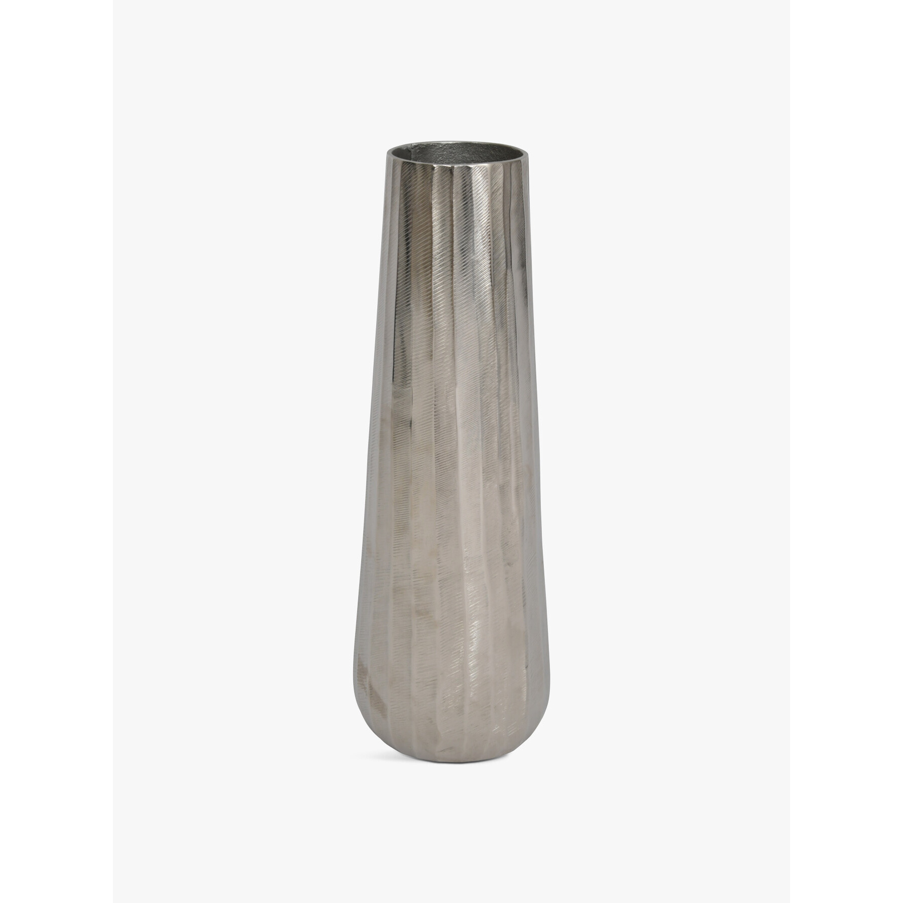 Libra Interiors Iconic Ripples Silver Aluminium Tapered Vase - Size 50x18x18 - image 1