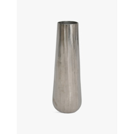 Libra Interiors Iconic Ripples Silver Aluminium Tapered Vase - Size 50x18x18 - thumbnail 1