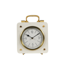 Libra Interiors Kimberley Cream & Gold Mantel Clock 20cm - Size 20x4x26cm Multi - thumbnail 2