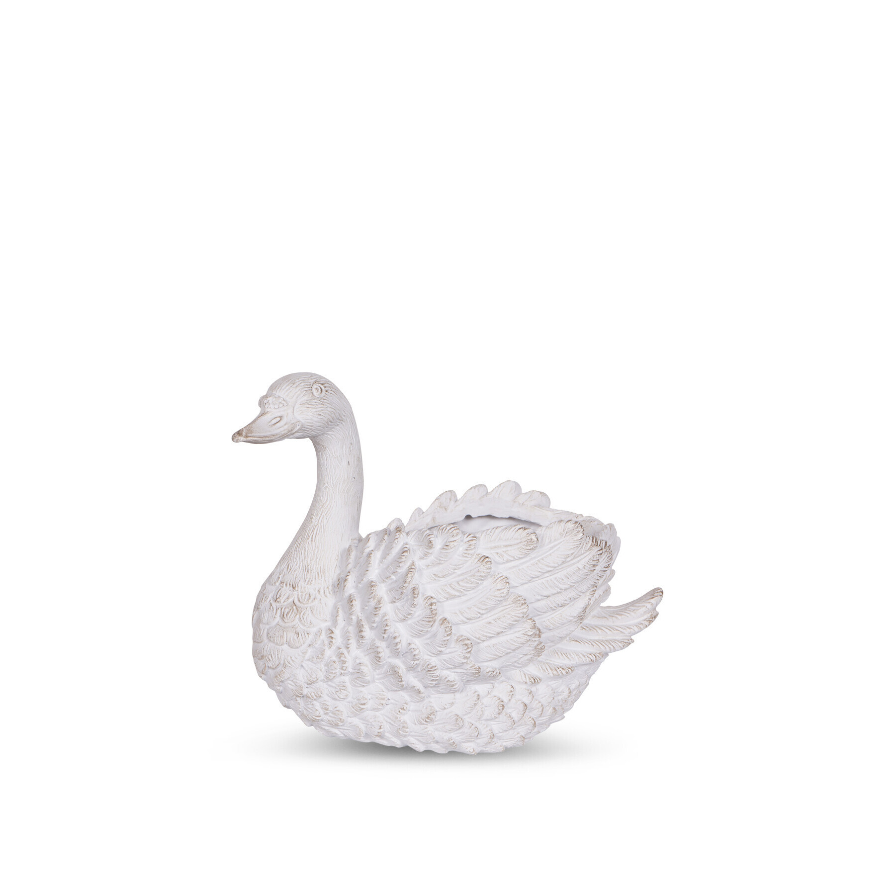 Laura Ashley Large Distressed Swan Planter - Size 38x32x21cm White - image 1