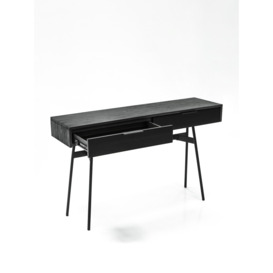 Libra Interiors Bronks Black Acacia Console Table with Two Drawers 130cm - Size 130x35x80 - thumbnail 2