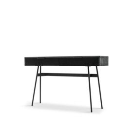 Libra Interiors Bronks Black Acacia Console Table with Two Drawers 130cm - Size 130x35x80