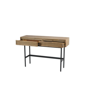 Libra Interiors Maddox Two Drawer Console Table - Size 120x35x80 Brown - thumbnail 2