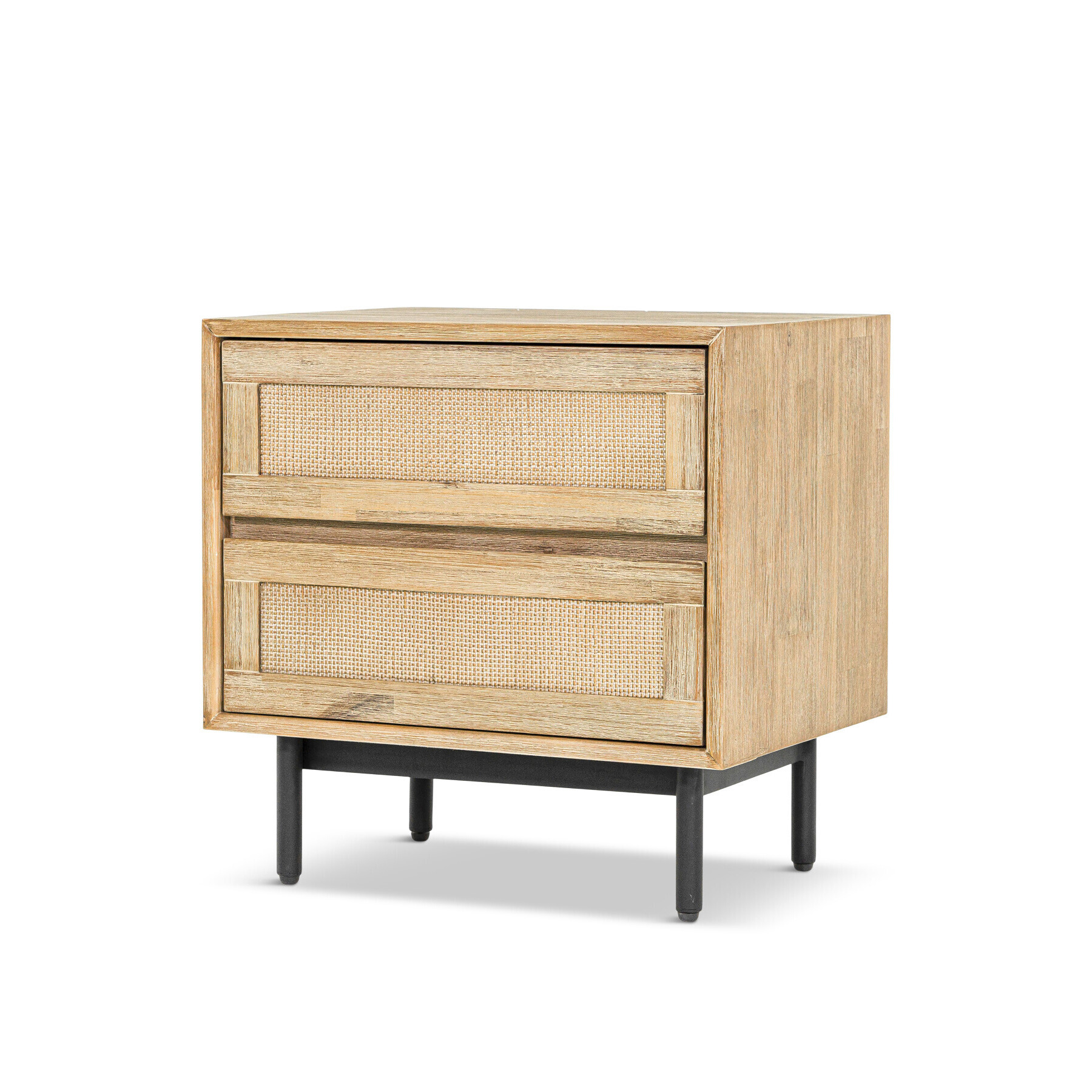 Libra Interiors Maddox Bedside with Two Drawers - Size 45x40x55cm Brown - image 1
