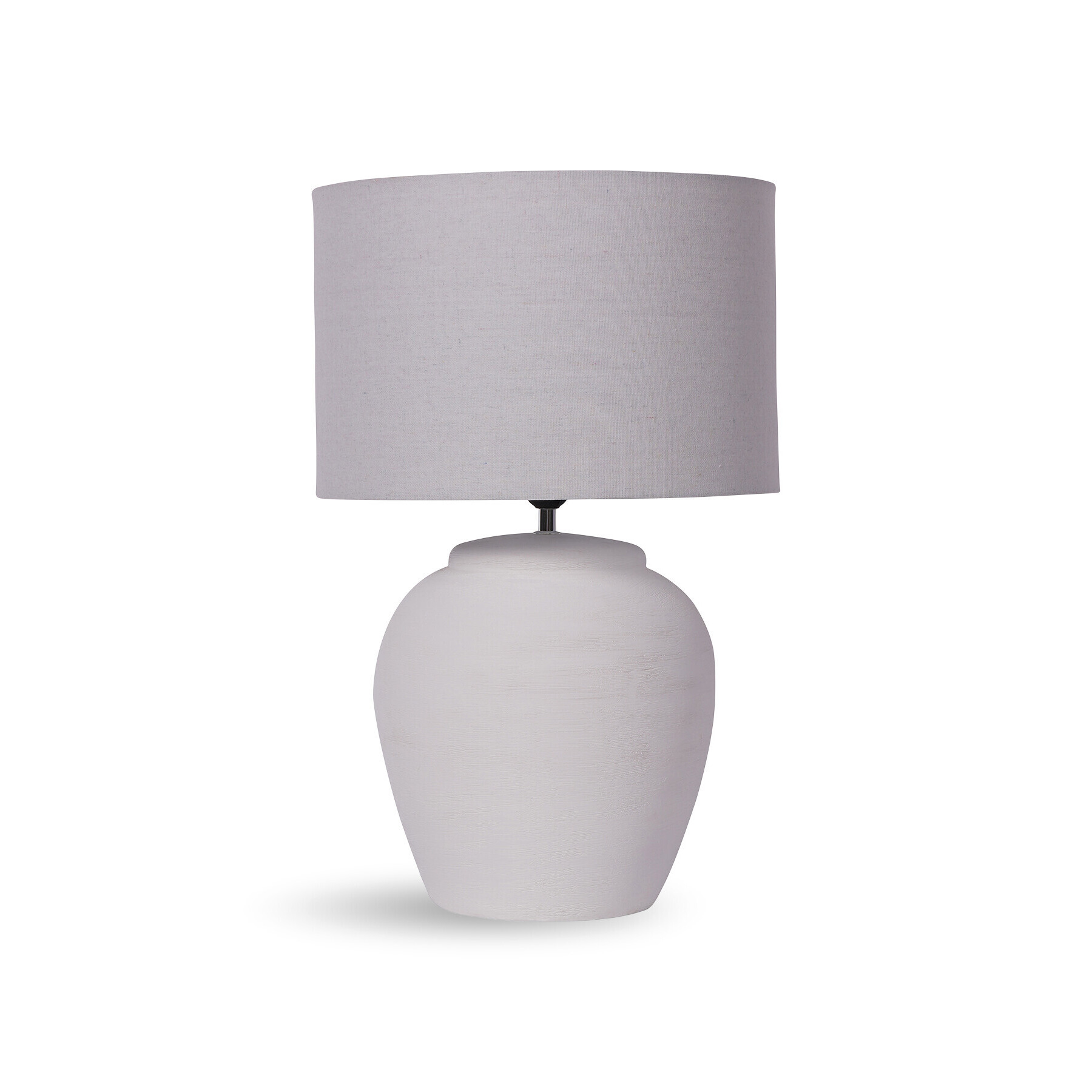 Libra Interiors Rhodes White Ceramic Lamp base with Shade, Large E27 LED GLS - Size 38x57x38cm - image 1
