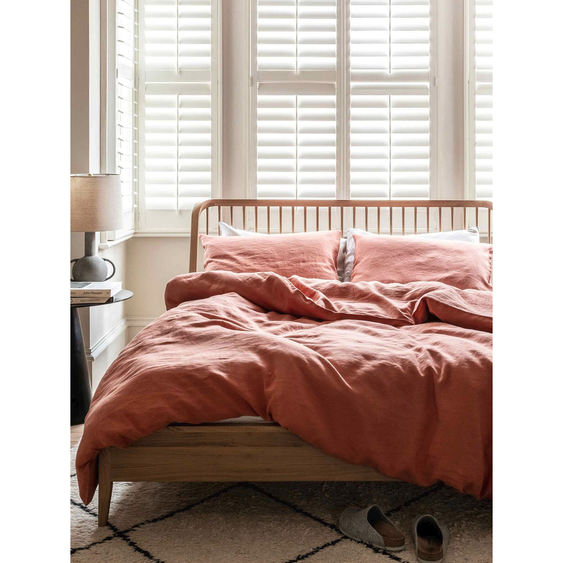 Piglet in Bed Linen Flat Sheet - Size Double Orange - image 1