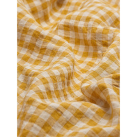Piglet in Bed Gingham Linen Duvet Cover - Size King Yellow - thumbnail 2