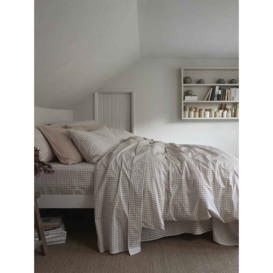 Piglet in Bed Gingham Cotton Duvet Cover - Size Super King Neutral