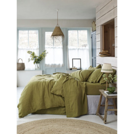 Piglet in Bed Linen Duvet Cover - Size Super King Green