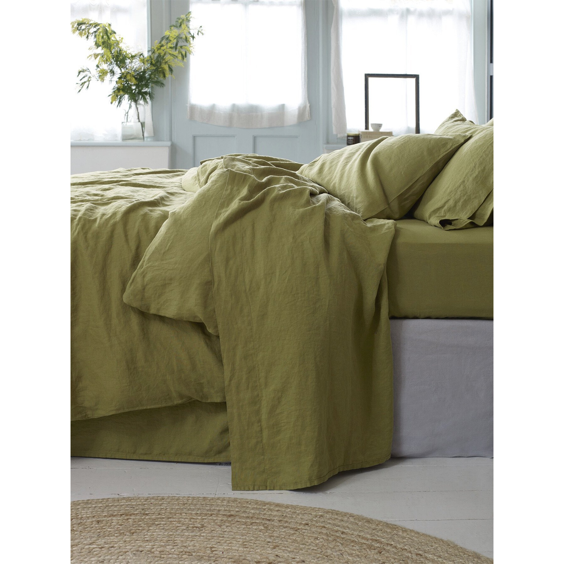 Piglet in Bed Linen Flat Sheet - Size King Green - image 1