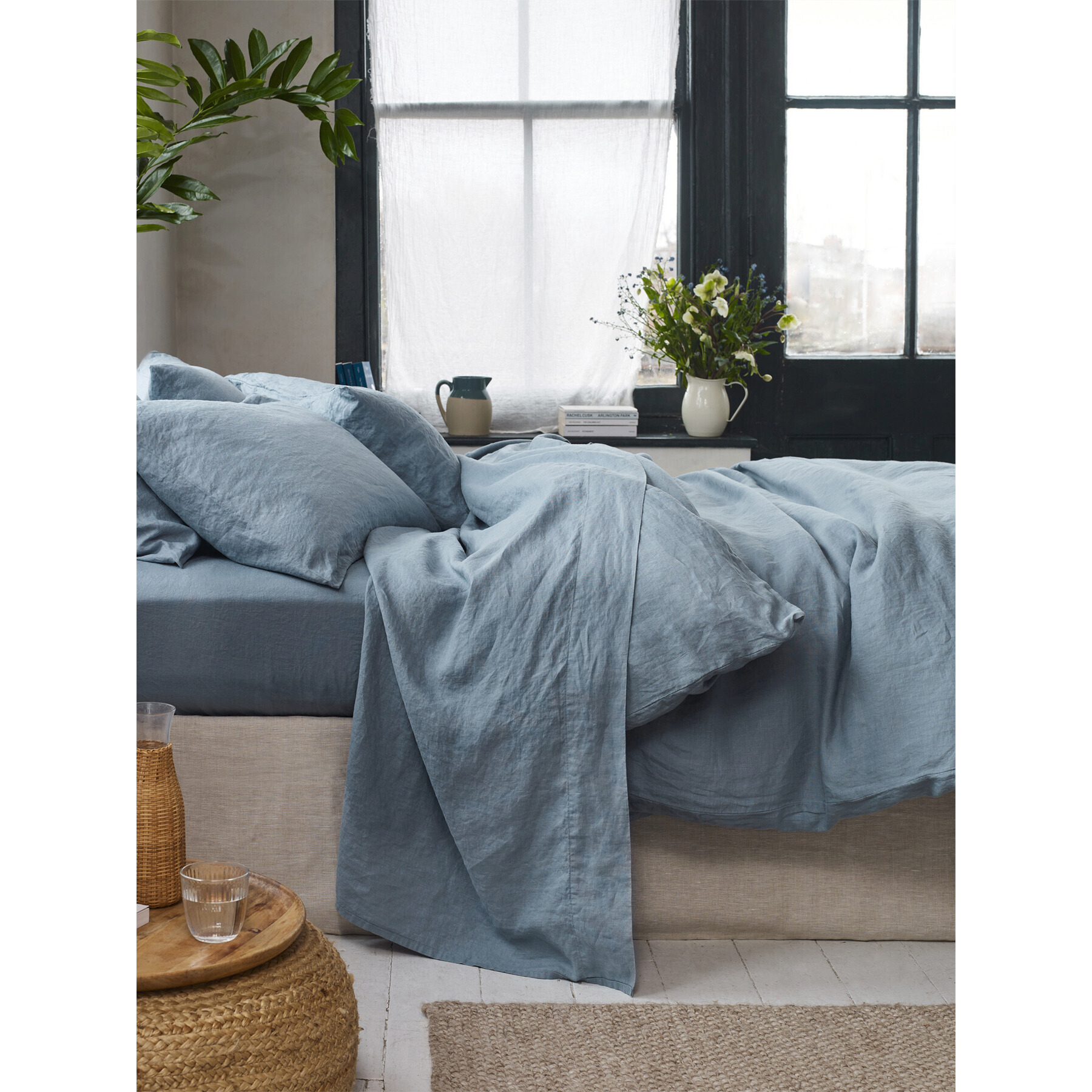 Piglet in Bed Linen Flat Sheet - Size Super King Blue - image 1