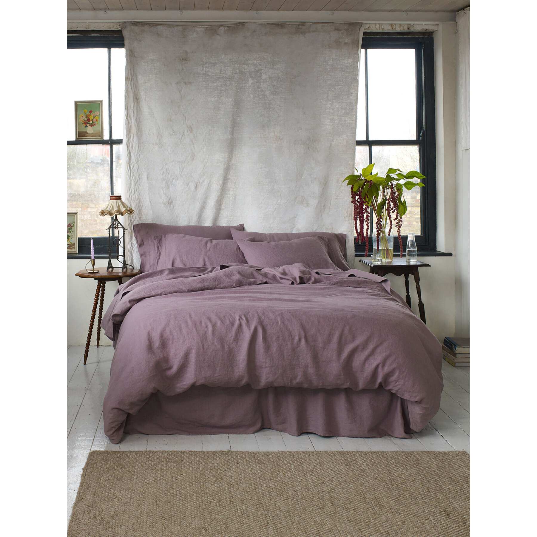Piglet in Bed Linen Flat Sheet - Size Single Purple - image 1