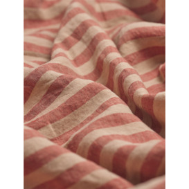 Piglet in Bed Pembroke Stripe Linen Duvet Cover - Size King Red - thumbnail 2