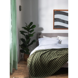 Piglet in Bed Merino Wool Blanket - Size 140x220cm Green - thumbnail 2