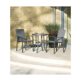 Bramblecrest Seville Bistro Set with Round Bistro Table and 2 Arm Chairs Grey - thumbnail 2