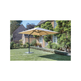 Bramblecrest Chichester 3 X 3M Sand Square Side Post Parasol with Sand Protective Cover and Granite Base Tan - thumbnail 2