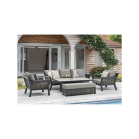 Bramblecrest Tuscan Lounge Set with Adjustable Height Table, 3 Seat Sofa, 2 Sofa Chairs and Bench Grey - thumbnail 2