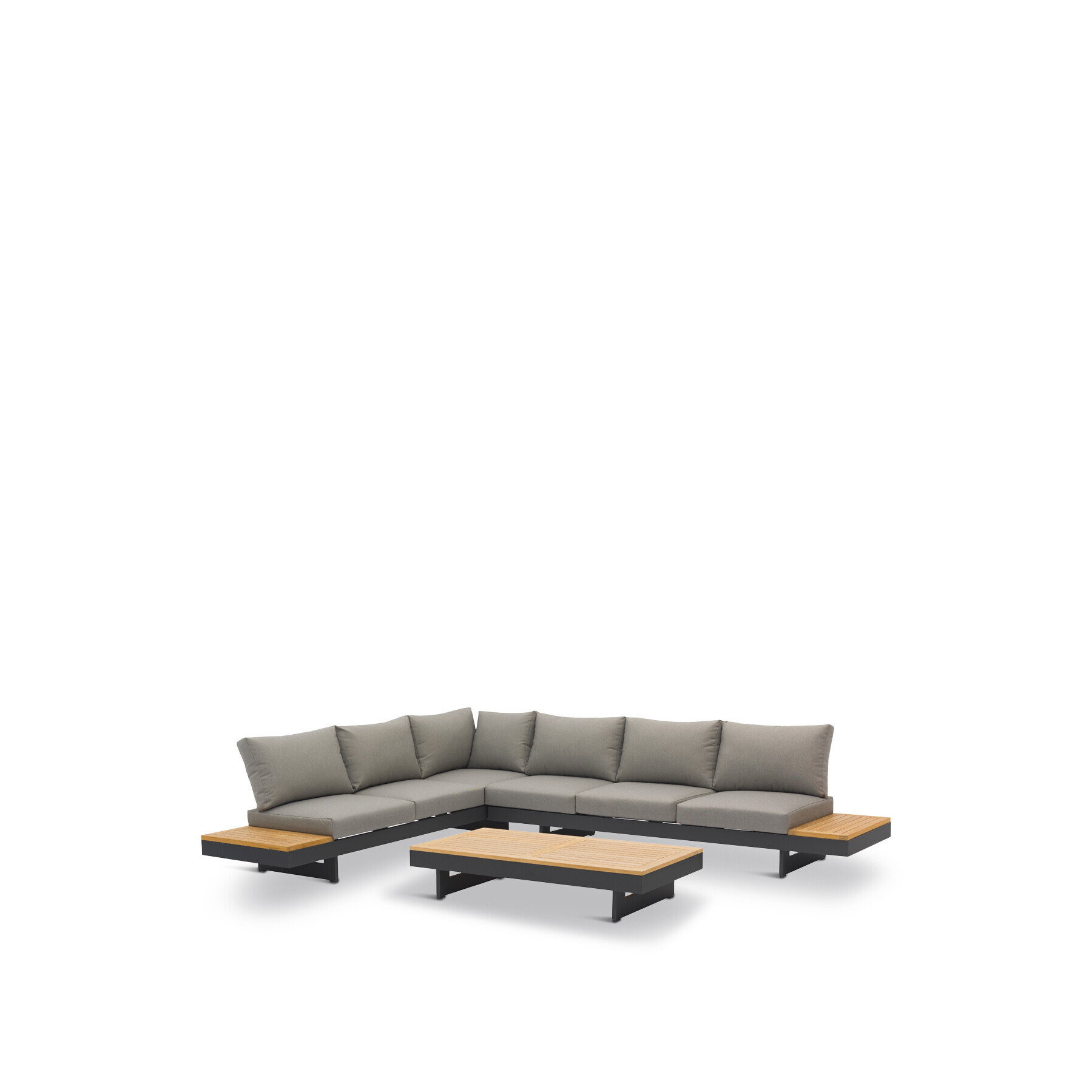 Bramblecrest Vilamoura Lounge Set with Modular Sofa & Teak Coffee Table Neutral - image 1