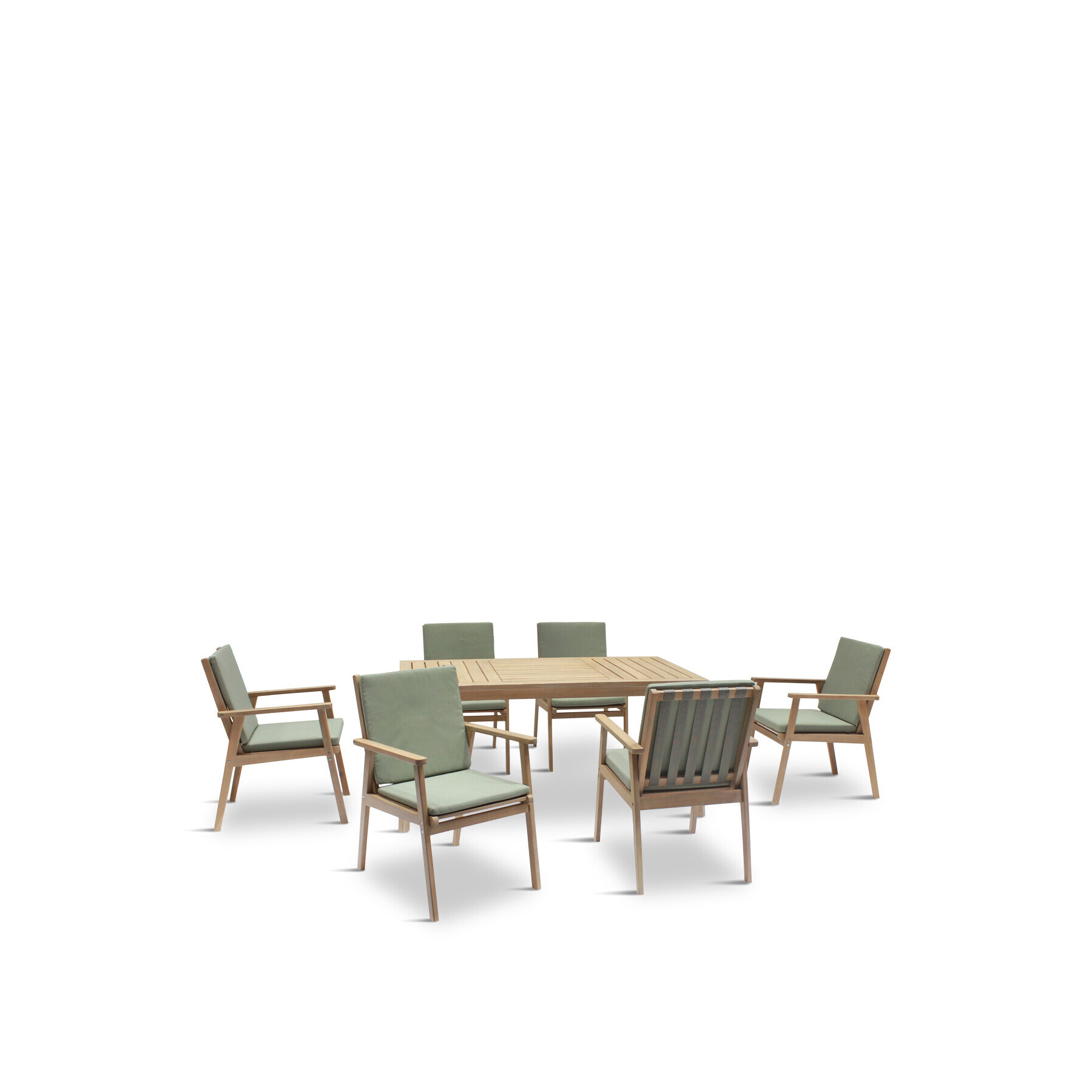 Kettler Hampton 6 Seat Dining Set with Dining Table and 6 Chairs Natural - image 1