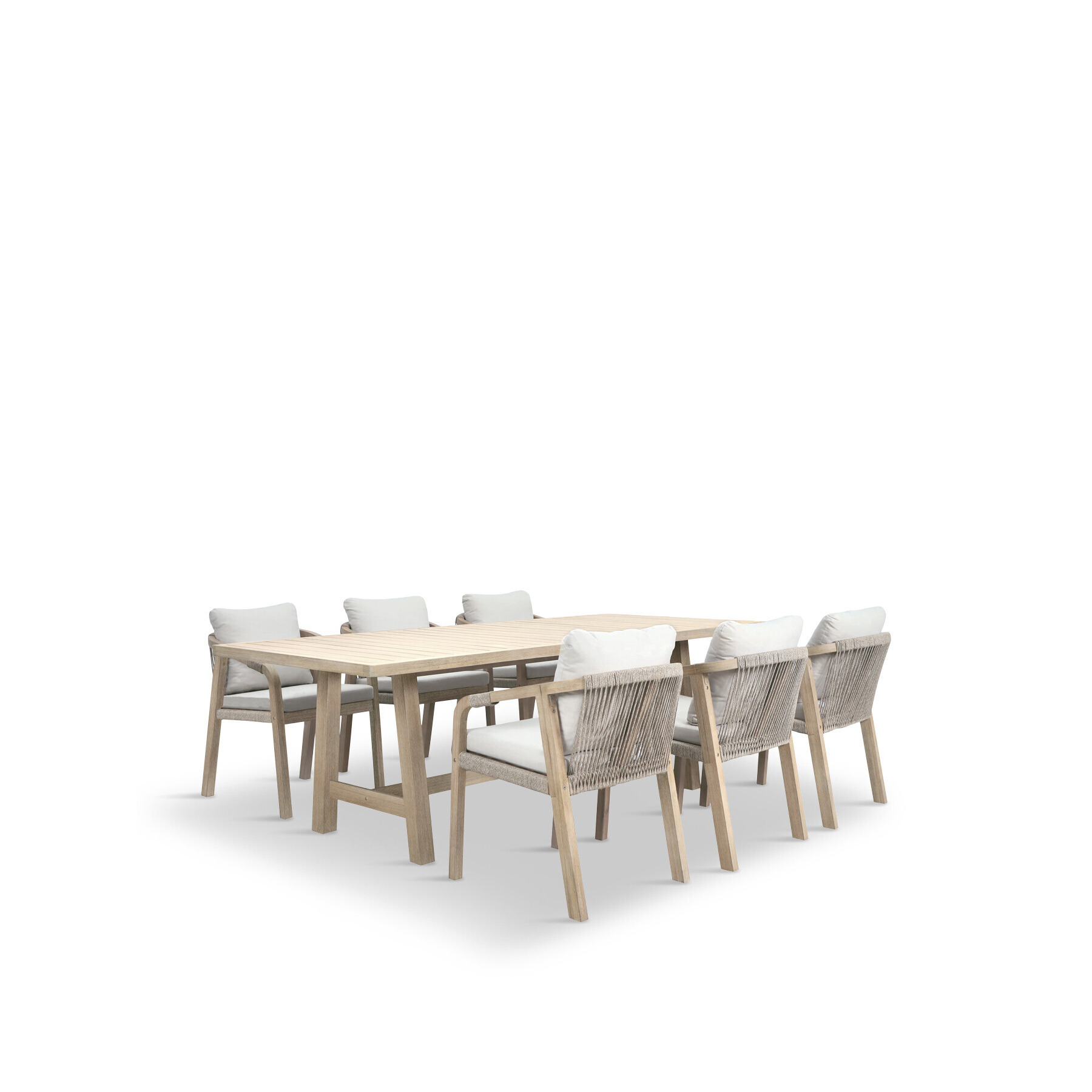 Kettler Cora 6 Seat Dining Set with Dining Table and 6 Chairs Natural - image 1