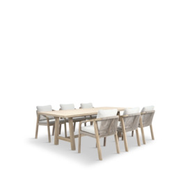 Kettler Cora 6 Seat Dining Set with Dining Table and 6 Chairs Natural - thumbnail 1