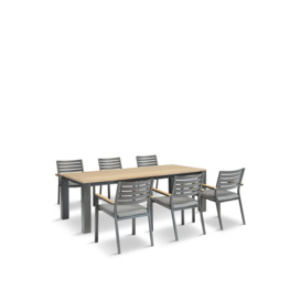 Kettler Elba 6 Seat Dining Set with Dining Table and 6 Chairs Grey - thumbnail 1