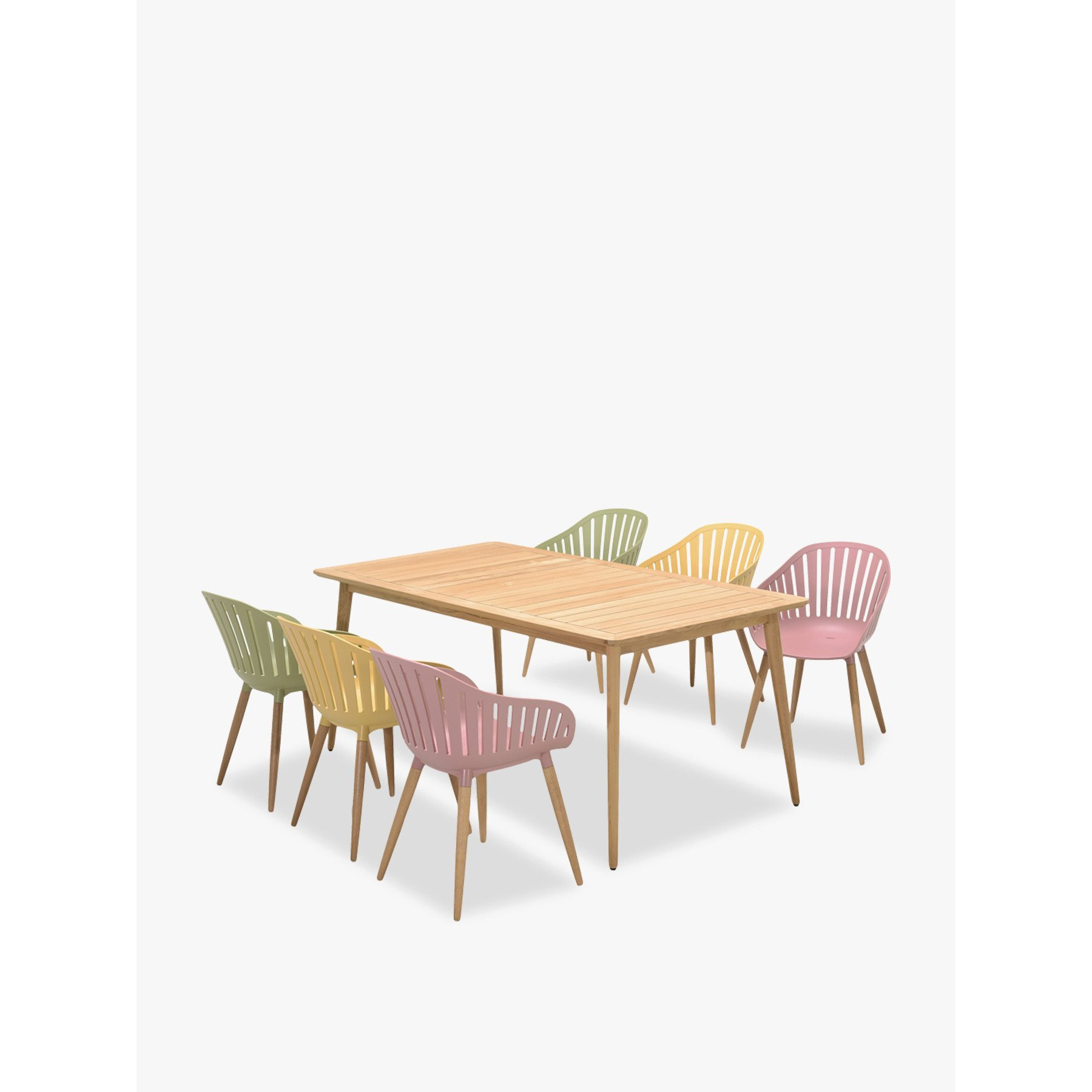 Lifestyle Garden Nassau Table Set with Table and 6 Carver Easy Chairs